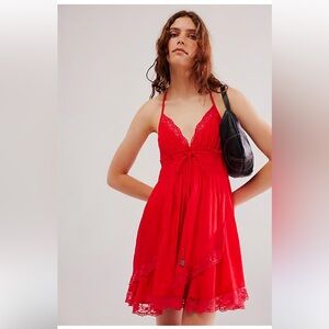 Free People XS red For A Moment mini dress